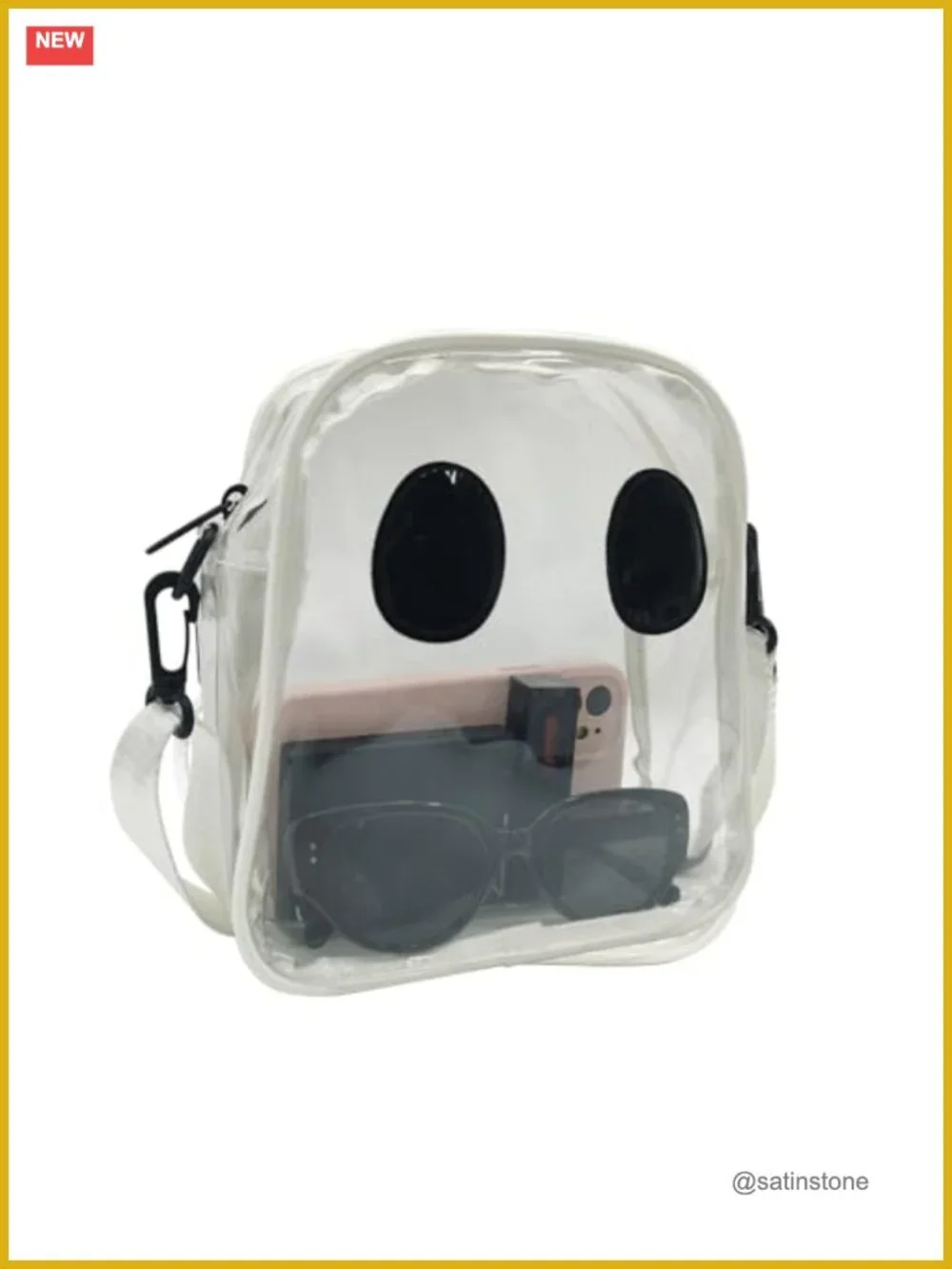 Ghost Crossbody Purse Transparent PVC Clear Bag Halloween Shoulder Bag